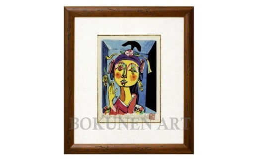 【名嘉 睦稔】木版画作品『稲穂をもって踊るの』 〇 インテリア ボクネン 沖縄 読谷村 アート