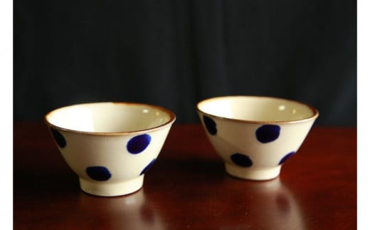 ＜仲間陶房＞3.5寸マカイ（点打ち）ペアセット
