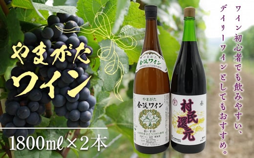 1升瓶ワイン！やまがたワインいっぱいセット F2Y-3955