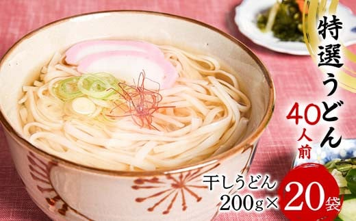 特選うどん 40人前 （200g×20袋） 大沼製麺所 F2Y-4174