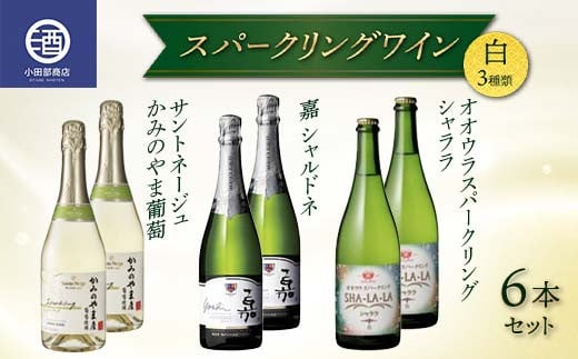 スパークリングワイン 3種類 6本セット サントネージュ 嘉シャルドネ シャララ 白 F2Y-3814