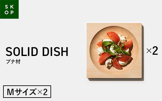 「佐藤工芸」×「TENT」共同開発 SKOP SOLID DISH (スコップ ソリッドディッシュ) ブナ材 Mサイズ 2枚 木皿 F2Y-5844