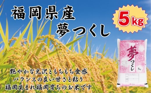 [令和7年産新米予約][食味鑑定士厳選] 福岡県産 夢つくし5kg (5kg×1袋)