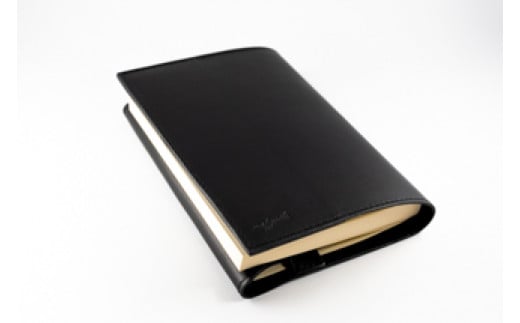 レザーブックカバー四六判サイズ（フリーモデル）【ブラック】