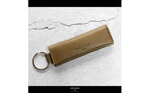 maf pinto (マフ ピント) キーリング キーホルダー 小銭入れ付き ミニ財布 オリーブ レザー 本革 日本製