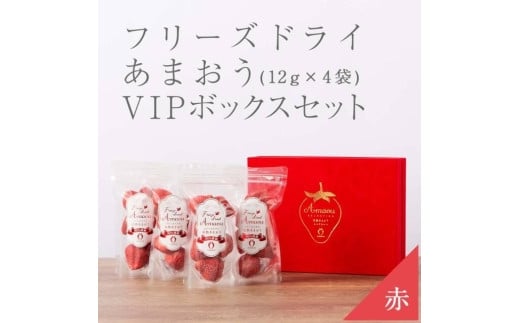 形も味も生のまま!武下さんちの完熟あまおうフリーズドライ 12g×4袋セット 赤いVIPボックスに入れて!【あまおう 食品 あまおう フルーツ あまおう 果物 苺くだもの いちご 食品 イチゴ 人気 あまおう おすすめ 送料無料 福岡県 大川市 AA078】