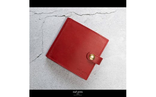 maf pinto (マフ ピント) 二つ折り財布 スナップボタン付き レッド レザー 本革 日本製