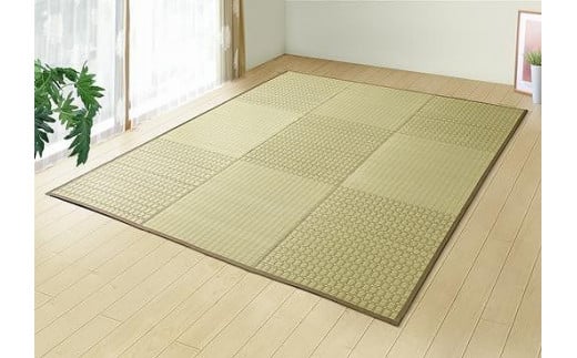 国産い草ラグ DX桃山 ベージュ 200×200