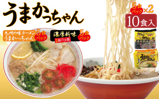 うまかっちゃん 2種 10食 セット (定番5袋&濃厚新味 5袋)