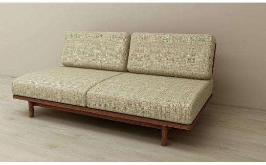 【開梱設置】高野木工 モレーンソファ 3人掛け ウォルナット 生地：CHART3 アッシュグレー【10年保証】