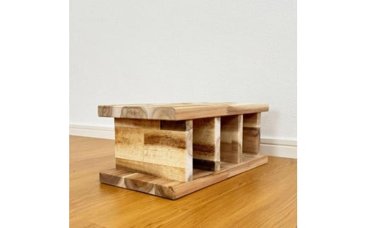 アカシア材 ブロック 高さ約15cm 1個 ナチュラル ベージュ オブジェ インテリア 省スペース すきま 天然木 国産 大川家具 完成品