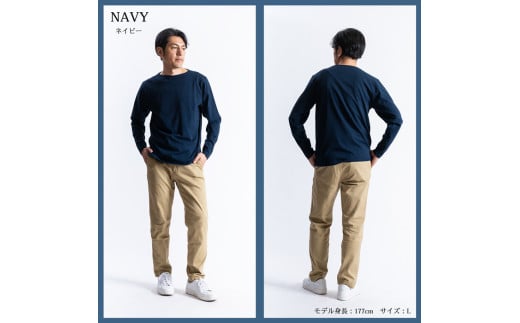 メンズ　長袖ボートネックTシャツ（FL22FＷ-004M）ネイビー【Mサイズ】| メンズ シャツ 長袖シャツメンズ ファッション シャツ メンズ シャツ メンズ 長袖シャツ