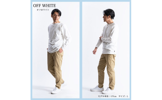 メンズ　長袖ボートネックTシャツ（FL22FＷ-004M）オフホワイト 白【Lサイズ】| メンズ シャツ 長袖シャツメンズ ファッション シャツ メンズ シャツ メンズ 長袖シャツ