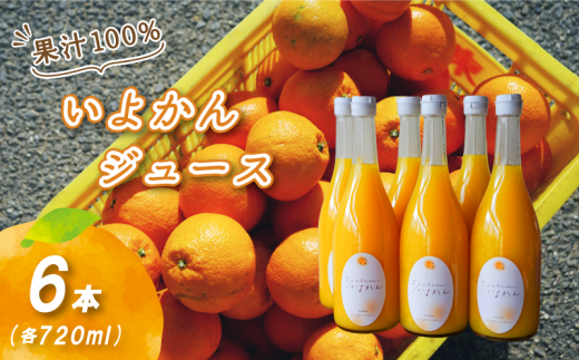 【先行予約 2026年4月発送予定】いよかんストレート果汁100%ジュース 720ml×6本