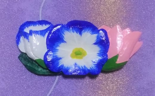 8月の帯留め(トルコキキョウ)(兼ブローチ)【hms010】