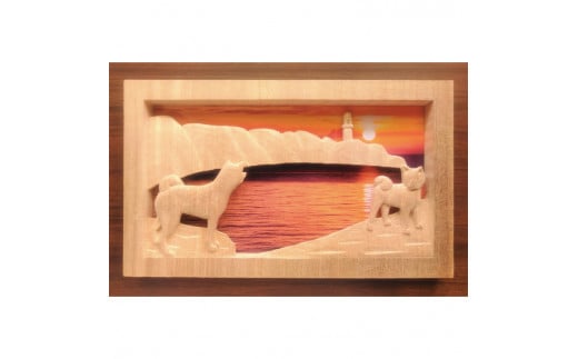 壁掛け　～旅立ち2（潮岬恋する灯台と紀州犬）～【hms023】