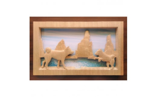 壁掛け　～再会2（橋杭岩と紀州犬）～【hms024】