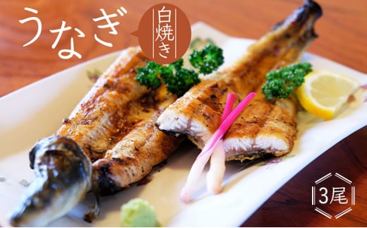 かけはし 創業40年 全てが職人による手焼き うなぎの白焼き 3尾