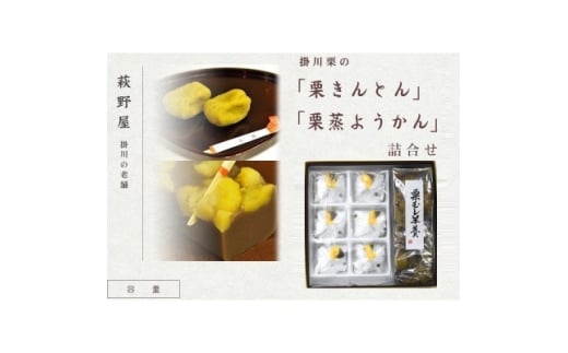 萩野屋 掛川栗の 栗きんとん×6個 栗蒸し羊羹×1本 詰め合わせ【1662880】