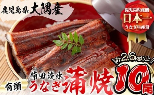 [二の丑(7/31)までに配送]楠田の極うなぎ 蒲焼き 260g以上×10尾(計2.6kg以上) wa24-003-us2