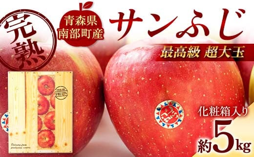 最高級(超大玉) 青森産 完熟 りんご サンふじ 約5kg 化粧箱入り 【誠果園】 青森りんご リンゴ 林檎 アップル あおもり 青森 青森県 南部町 三戸 南部 澁川賞受賞 果物 くだもの フルーツ F21U-384