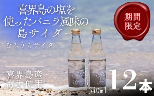 なみうちサイダー	340ml×12本【喜界島の塩を使ったサイダー】