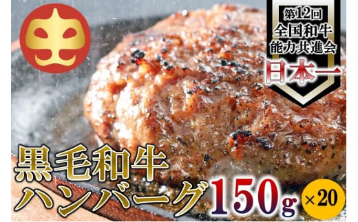 鹿児島県産『鹿児島黒牛A5ランク』 極めたハンバーグ20個【うしの中山】