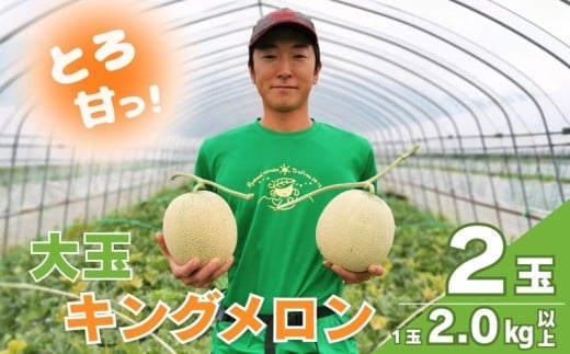 【先行予約】【大玉】とろける舌触り！東山農場産キングメロン 2玉　YG028