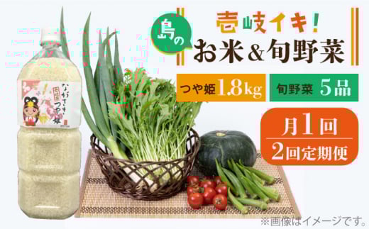 [先行予約][全2回定期便]壱岐産米1.8kg・旬の野菜 5品[2025年10月中旬以降順次発送][壱岐市][壱岐市農業協同組合]つや姫 お米 ごはん 栄養 健康 [JBO133] 32000 32000円