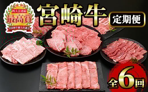 <先行予約受付中!2026年1月から発送開始予定><定期便・6回(連続)>宮崎牛・定期便A(6ヶ月)国産 宮崎県産 宮崎牛 牛肉 ステーキ 焼肉 A4 和牛 モモ肉 ウデ肉 肩ロース【MI002】【(株)ミヤチク宮崎加工センター】