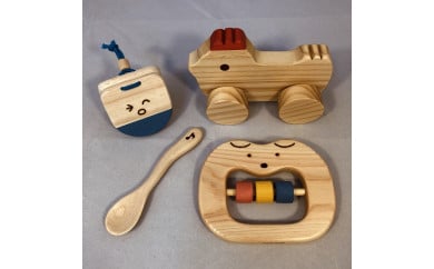 【ギフト用】木のおもちゃ、出産祝いセットSB