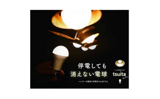 <ふるさと納税>停電しても消えない電球「いつでもランプtsuita」昼白色1個【1494054】