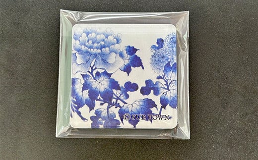 須恵町 ノベルティグッズ 須恵焼き(牡丹) マグネット SE004-1