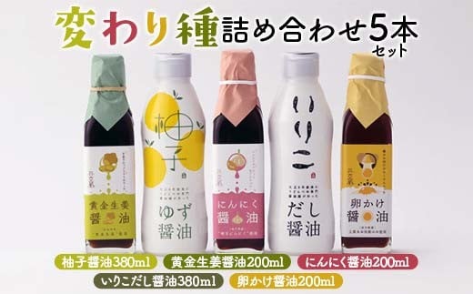 変わり種 詰め合わせ5本セット 醤油 しょうゆ しょう油 調味料 食品 セット 詰合せ F5J-1084