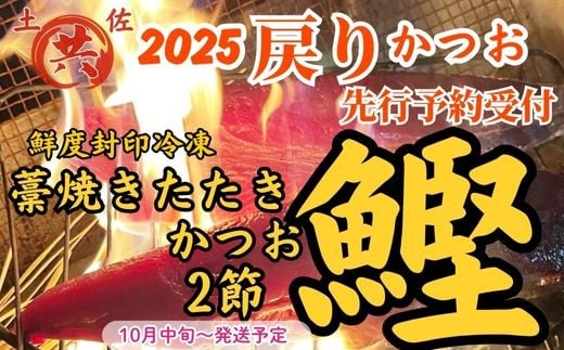 M223-1 2025戻りかつお わら焼きたたき 2節 高鮮度カツオ使用!高知発 戻りかつおのわら焼きたたき