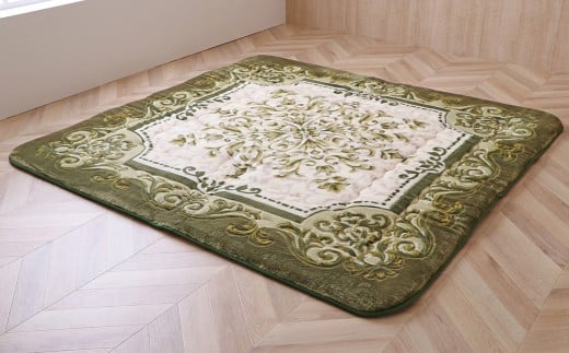 厚さ40mmであったかい ふっくら敷 シャルマン 215cm×315cm GN（グリーン） こたつ敷布団 こたつ敷き こたつ布団 こたつ コタツ 炬燵 福岡県 柳川市