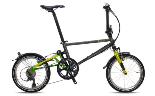 【Tyrell(タイレル)】IVE ダークグレー&ライムグリーン【自転車 折りたたみ式 ミニベロ スポーツ ロードバイク スポーツサイクル 通勤 通学 サイクリング 変速付き 香川県 さぬき市】