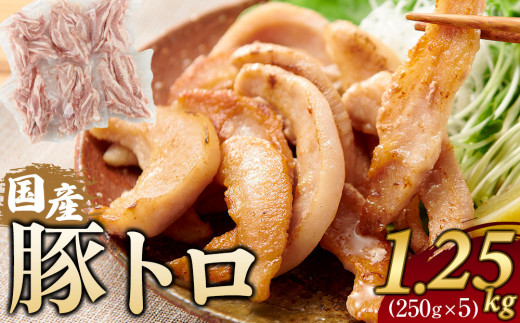 国産豚トロ 250g×5パック(1.25kg) 小分け【トントロ 豚  豚肉 焼肉 BBQ 希少部位 さぬき市】