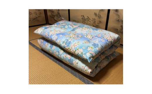 和式敷布団ブルー系【1632136】