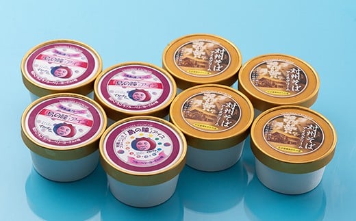 ブルーベリー アイス / そば アイス セット 計8個 《対馬市》【一般財団法人　対馬市農業振興公社　そば道場　あがたの里】 アイスクリーム フルーツアイス [WBN001]