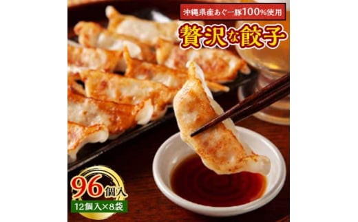 沖縄県産あぐー豚を100%使用した贅沢な餃子です 96個入(12個入×8袋)【1222520】