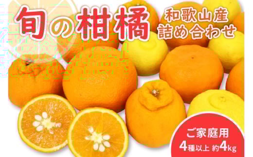 柑橘詰め合わせセット 家庭用4種以上 約4kg 和歌山産≪先行予約2026年1月下旬頃より順次発送分≫