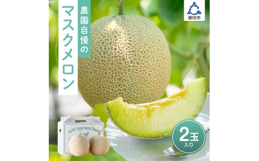 農園自慢の『マスクメロン』(アールスメロン)×2玉入り《先行予約》2026年6月下旬から順次発送【配送不可地域:北海道 ・青森・秋田・岩手・沖縄・離島】 高級 めろん メロン 期間限定 味自慢 甘い あまい 豊かな香り 濃厚 新鮮