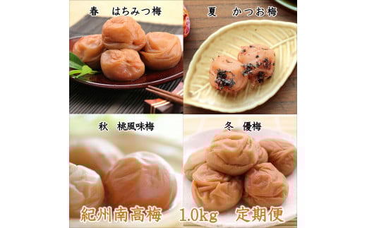 紀州南高梅1kgの定期便(春・夏・秋・冬)4回 B