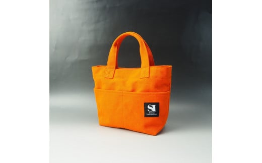 伝統に培われた技術!倉敷帆布前面ポケットミニトートオレンジ