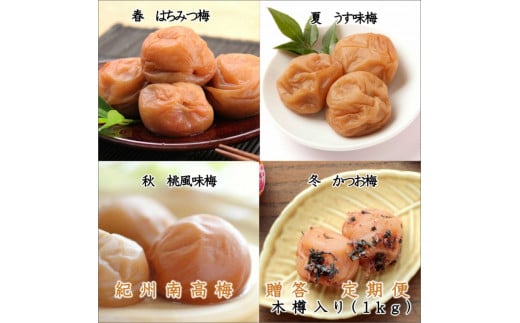 御坊市　紀州南高梅の贈答定期便（春・夏・秋・冬）4回　A