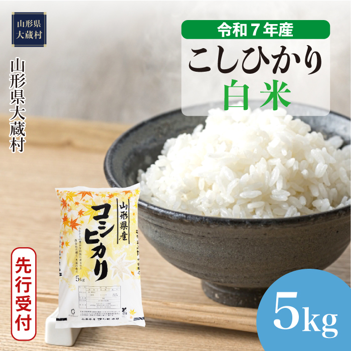 [令和7年産米先行受付] 大蔵村産 こしひかり [白米] 5kg (5kg×1袋) 配送時期指定できます!