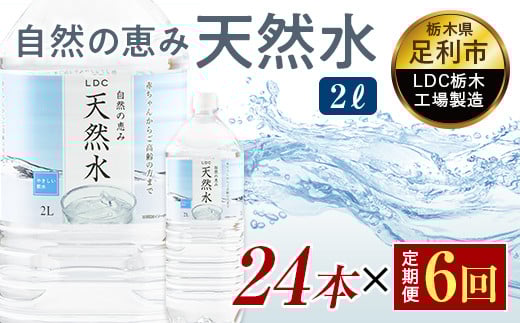 【6回定期便】 水 ミネラルウォーター 天然水 2L 24本 お水 飲料水 軟水で飲みやすい 備蓄品としてもオススメ F7Z-430