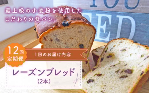 【こだわりたっぷり】【12回定期便】 レーズンブレッド 2本 朝のお供に ＜MAHALO＞ [CFL016] 長崎 西海 パン 朝ごはん 小麦粉 手作り 人気 こだわり おいしい 贈答 ギフト