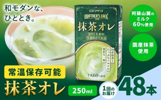 抹茶・オ・レ 【1回】250ml×48本 選べる 内容量 合同会社たべたせいか《30日以内に出荷予定(土日祝除く)》 抹茶オーレ 抹茶オレ 抹茶ミルク 抹茶 抹茶 乳製品 乳飲料 クロレラ 飲み物 飲料 常温保存 お取り寄せ 国産抹茶 熊本県産 菊池市 送料無料
